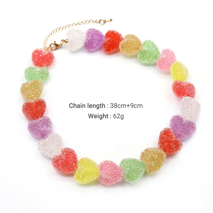 Sweet 925 Sterling Silver Colorful Heart Candy Bracelet.