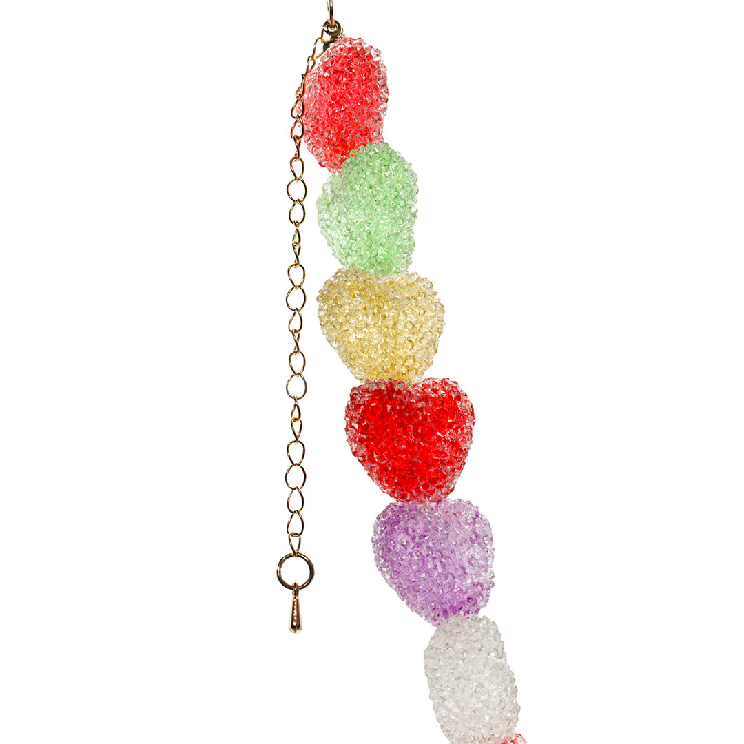 Sweet 925 Sterling Silver Colorful Heart Candy Bracelet.