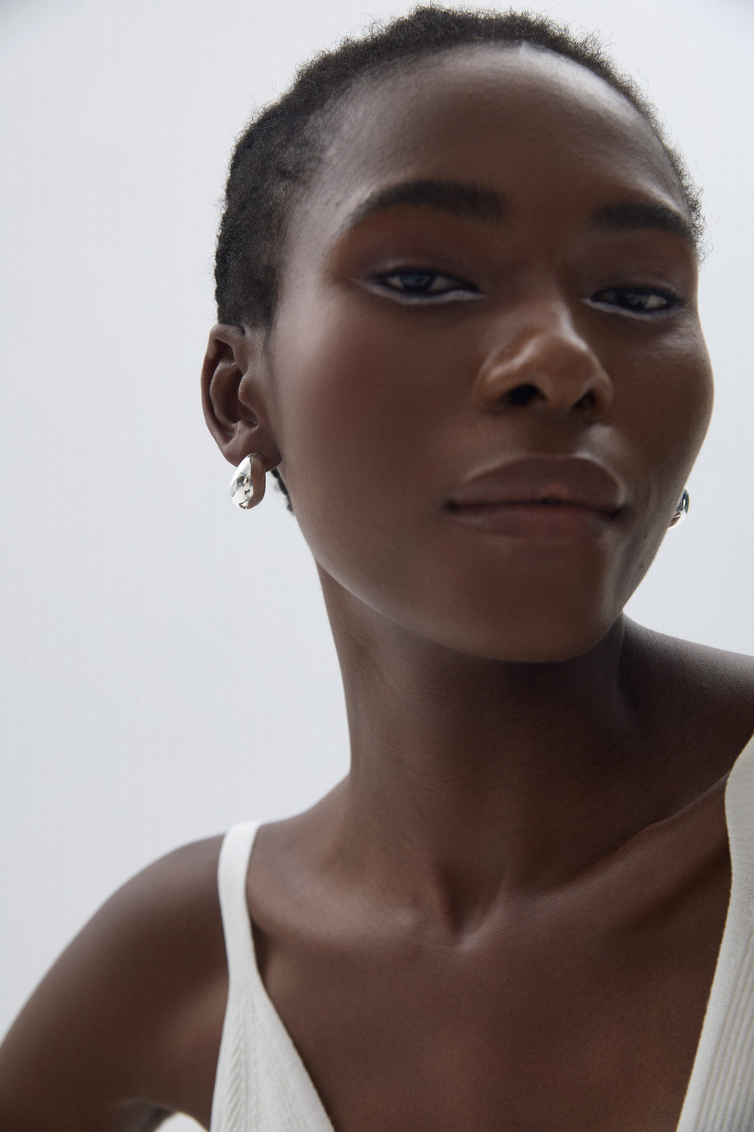 Modern Thickness S999 Sterling Silver Electroforming Huggie Hoop Earrings