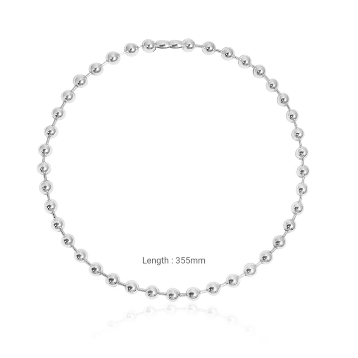 Women Fashion Round Beads 925 Sterling Silver Necklace