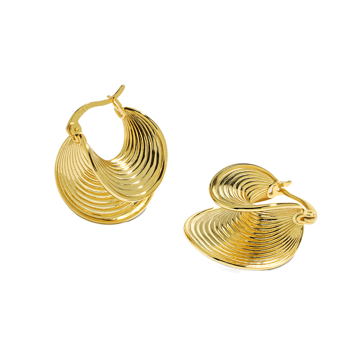 Daily Fashion Jewelry Stylish 925 Sterling Silver Silver Women Irregular Thread Shell Hoop Earrings