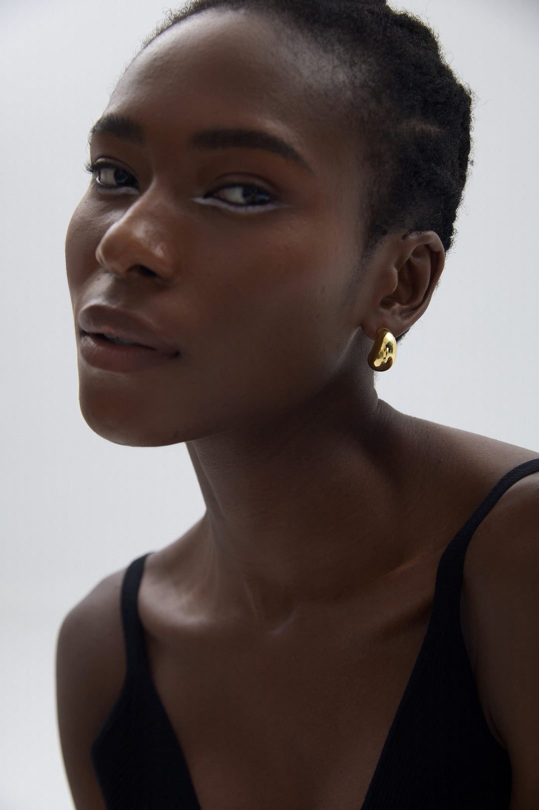 Modern Thickness S999 Sterling Silver Electroforming Huggie Hoop Earrings