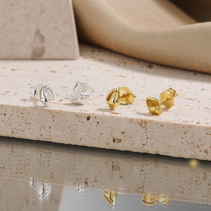 Modern CZ Fashion Tooth Shape 925 Sterling Silver Stud Earrings