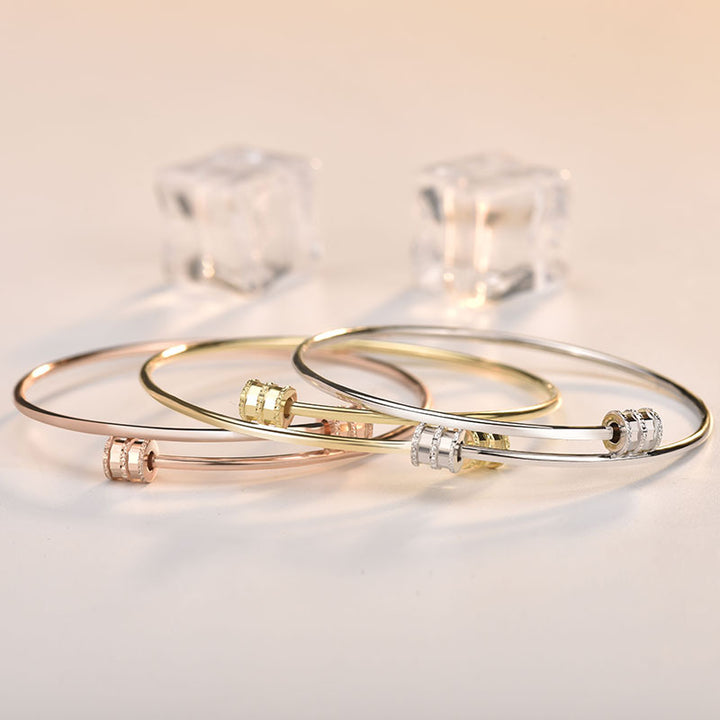 Fashion Tiny Waist Tube 925 Sterling Silver Open Bangle