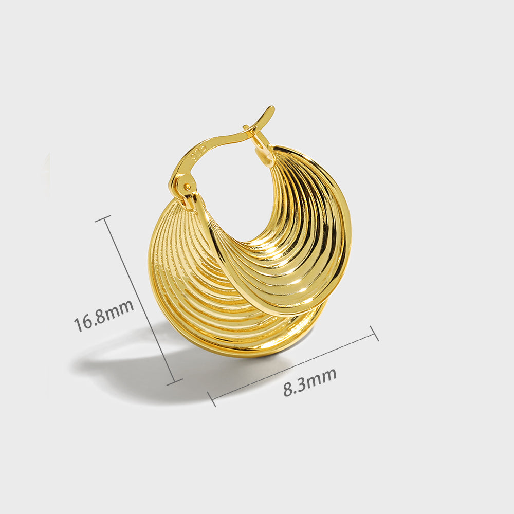 Daily Fashion Jewelry Stylish 925 Sterling Silver Silver Women Irregular Thread Shell Hoop Earrings