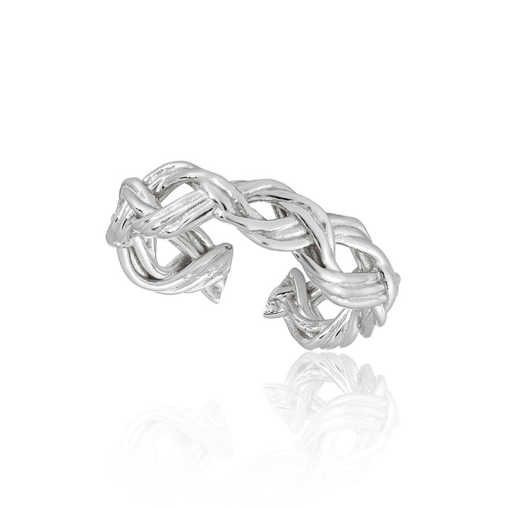 Modern Hollow Twisted 925 Sterling Silver Adjustable Ring