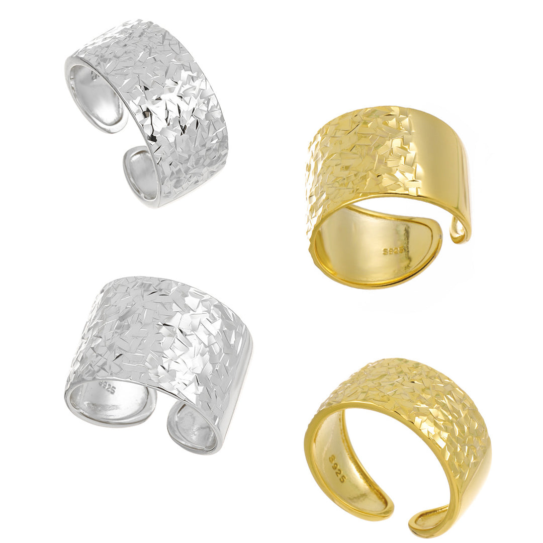 Fashion Hamme Paint 925 Sterling Silver Adjustable Ring