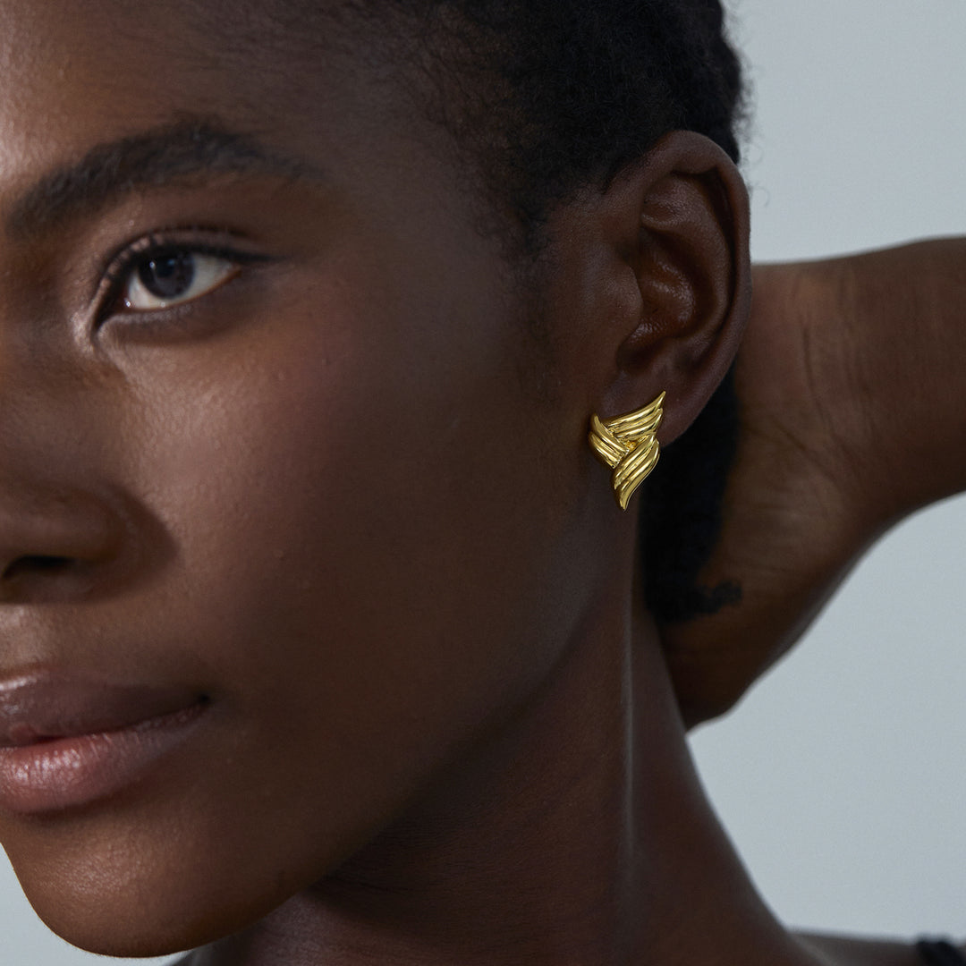 Exaggerated 999 Pure Silver Triangle Wings Chunky Hollow Lightweight Electroforming Fashion Statement Jewelry for Women Earrings