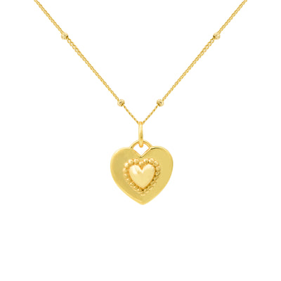Dual Two Sides Wearing Styles Pink CZ Heart 925 Sterling Silver Necklace