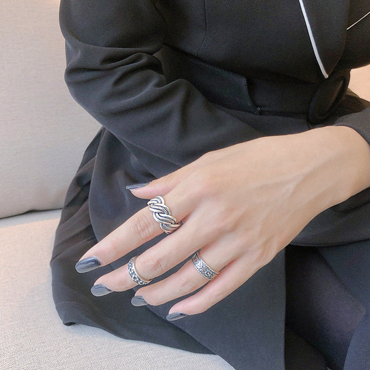 Vintage Olive Leaves New 925 Sterling Silver Adjustable Ring