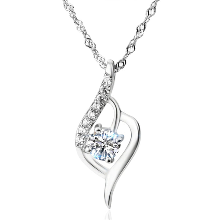 White Water Drop CZ Trendy 925 Sterling Silver Pendant