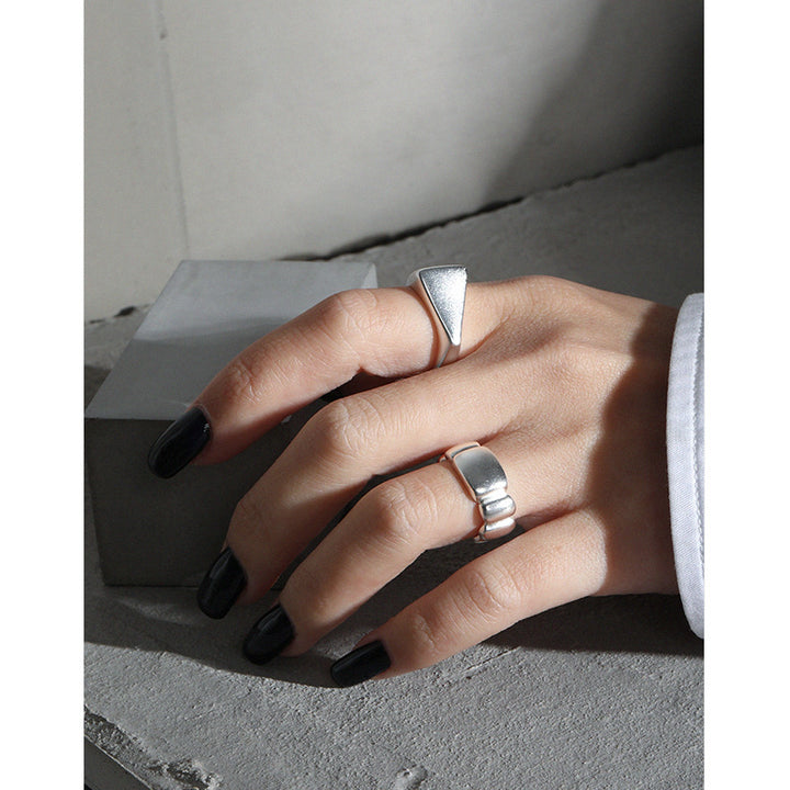 Geometry Irregular Bubbles 925 Sterling Silver Adjustable Ring