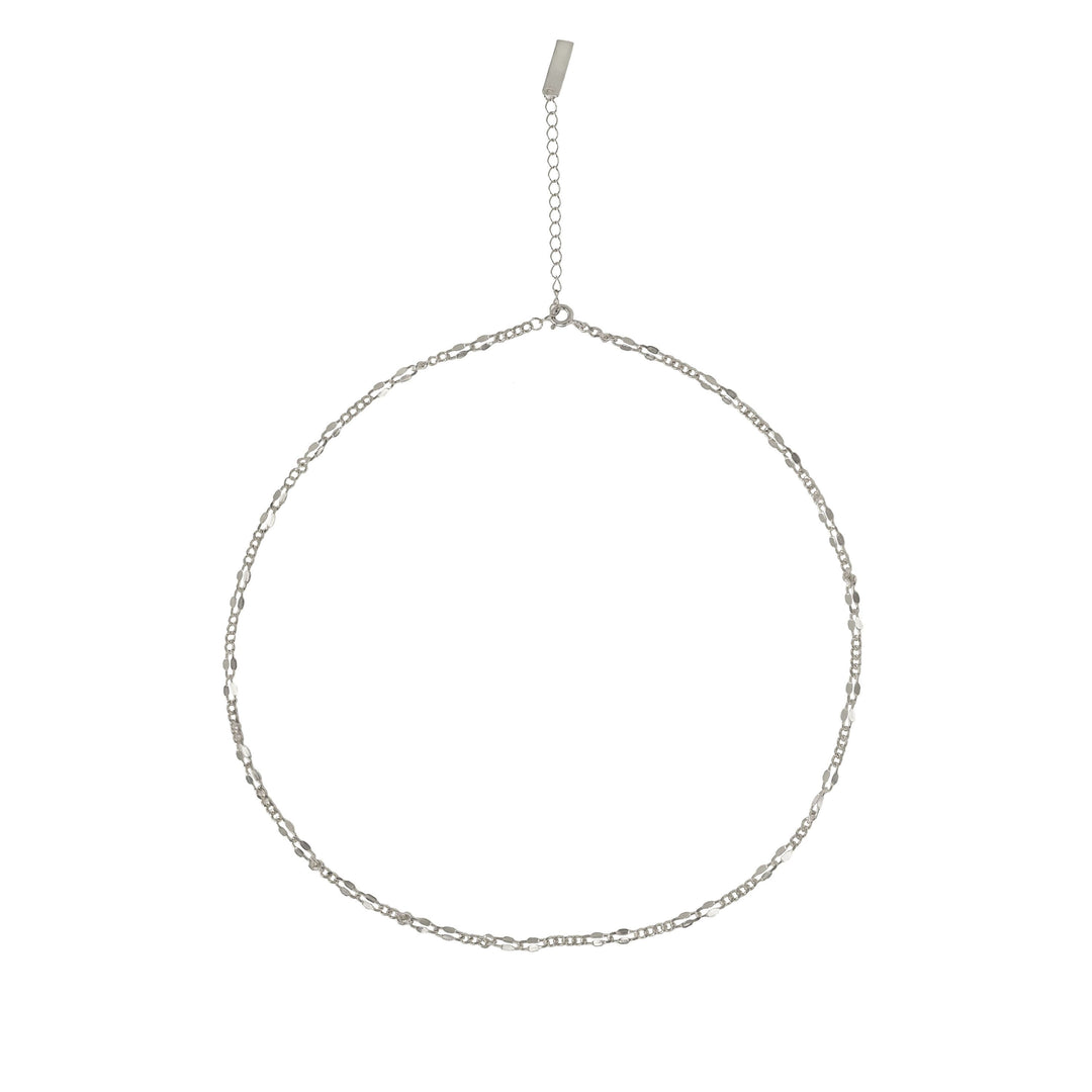 Fashion Irregular Golden Hollow Chain 925 Sterling Silver Necklace