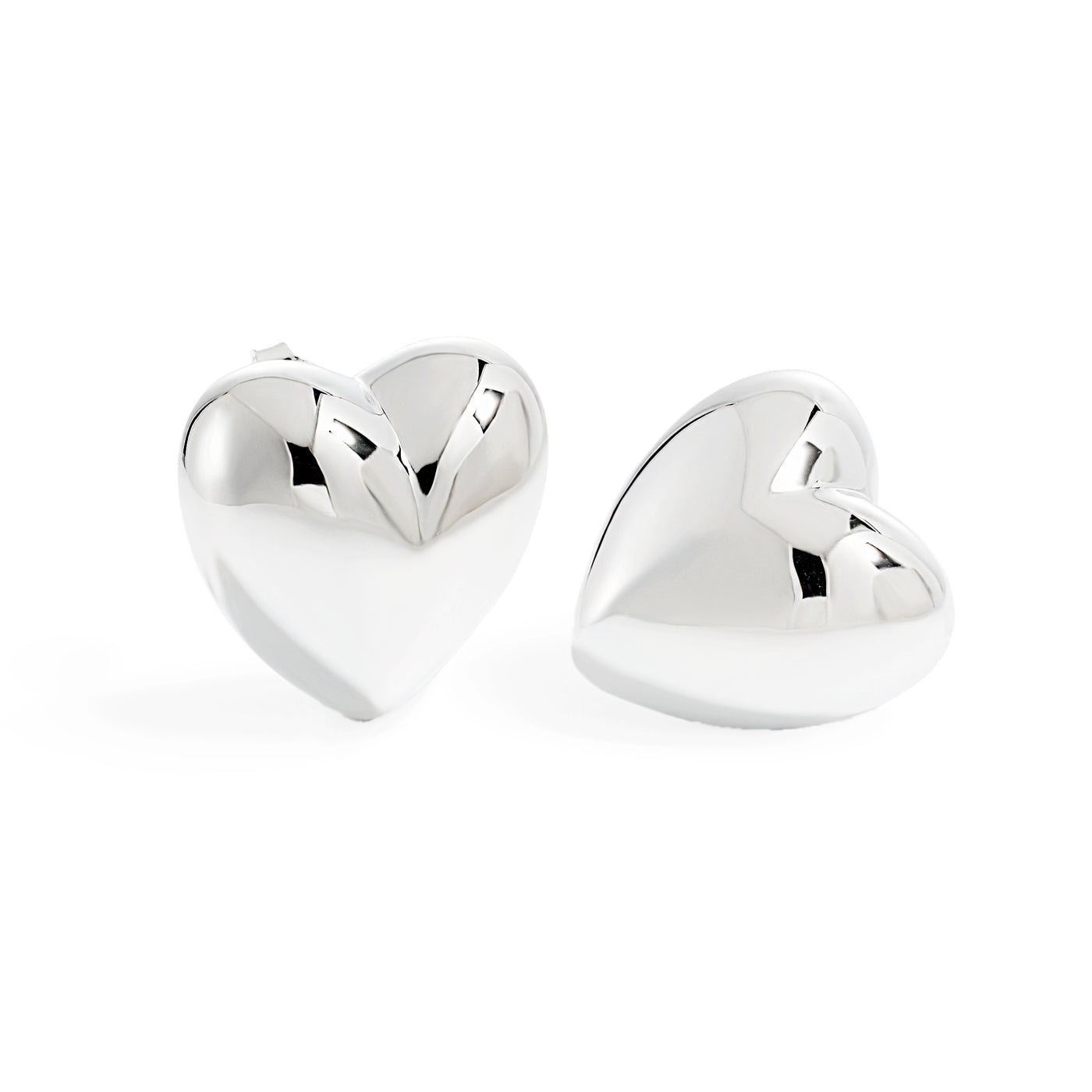 Women Romantic Jewelry Gift 925 Sterling Silver Electroforming Big Heart Star Design Honeymoon Statement Stud Earrings
