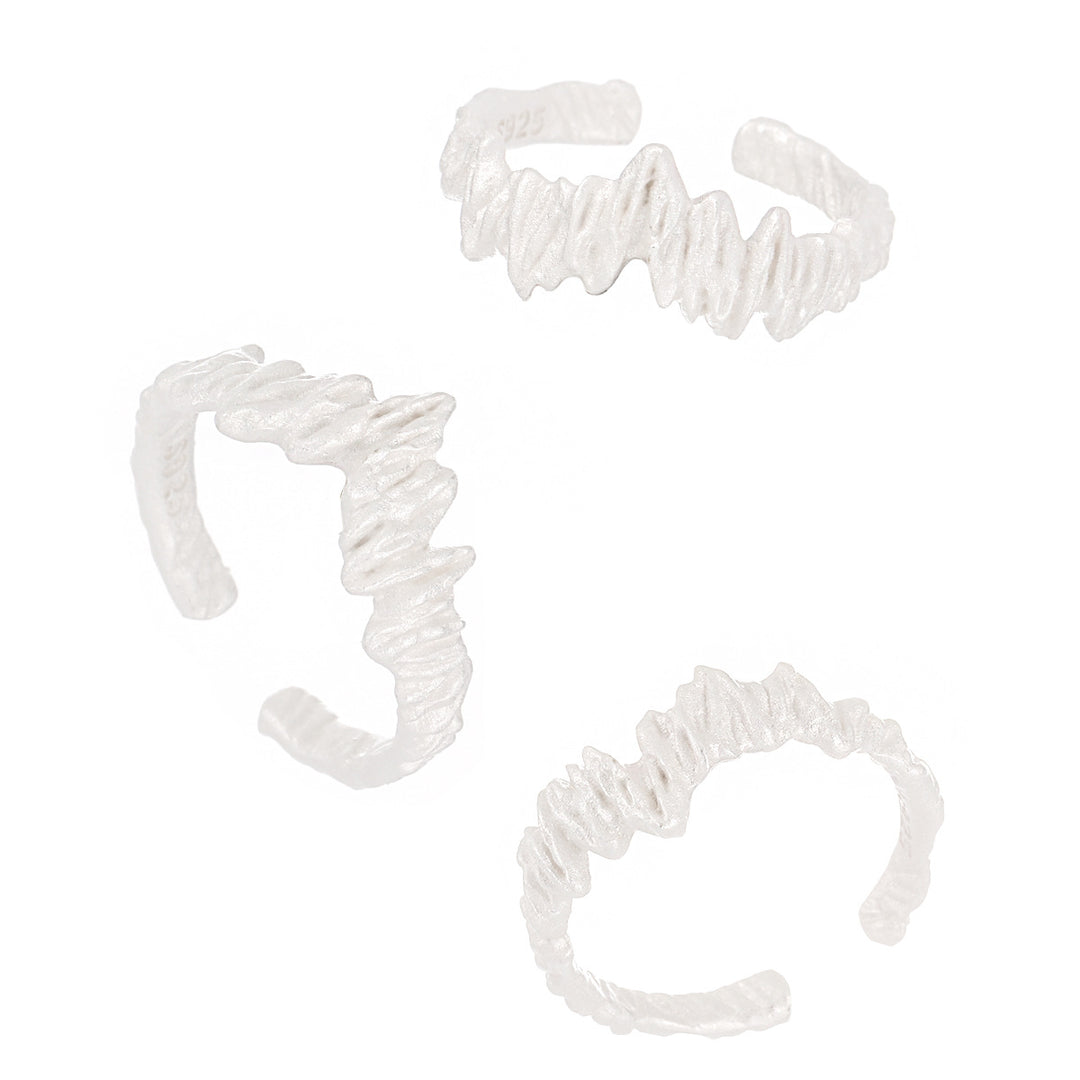 Office Irregular Lava 925 Sterling Silver Adjustable Ring