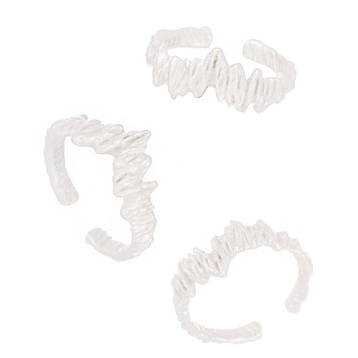 Office Irregular Lava 925 Sterling Silver Adjustable Ring