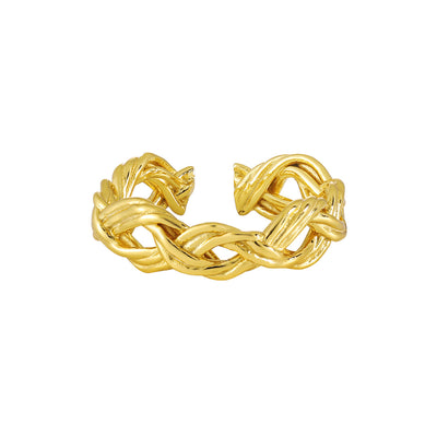 Modern Hollow Twisted 925 Sterling Silver Adjustable Ring