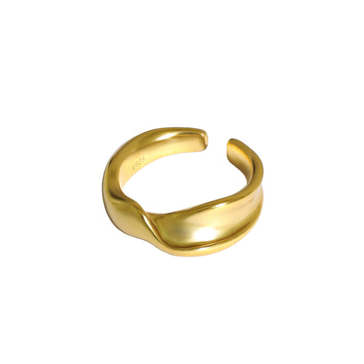 New Twisted Wide 925 Sterling Silver Adjustable Ring