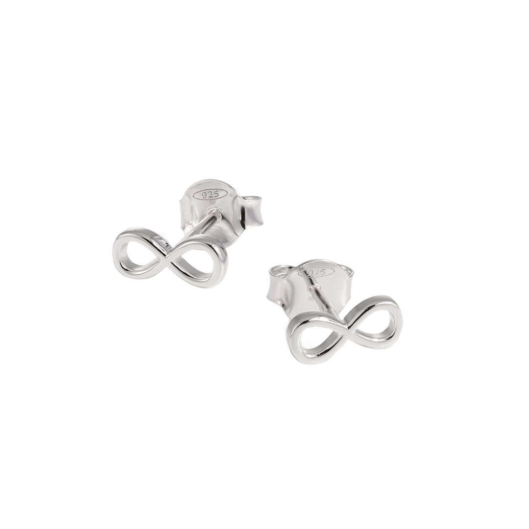 Gift Hollow Infinite ∞ 925 Sterling Silver Stud Earrings