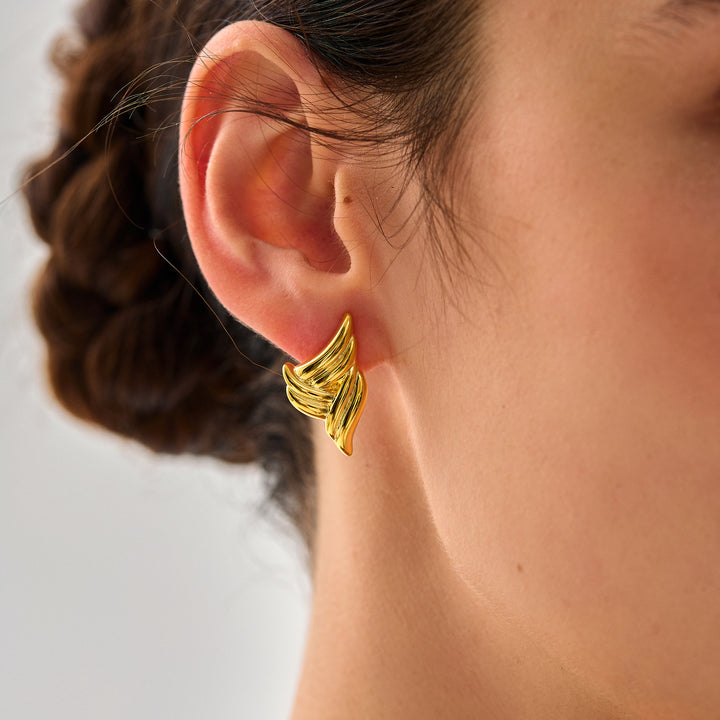 Exaggerated 999 Pure Silver Triangle Wings Chunky Hollow Lightweight Electroforming Fashion Statement Jewelry for Women Earrings