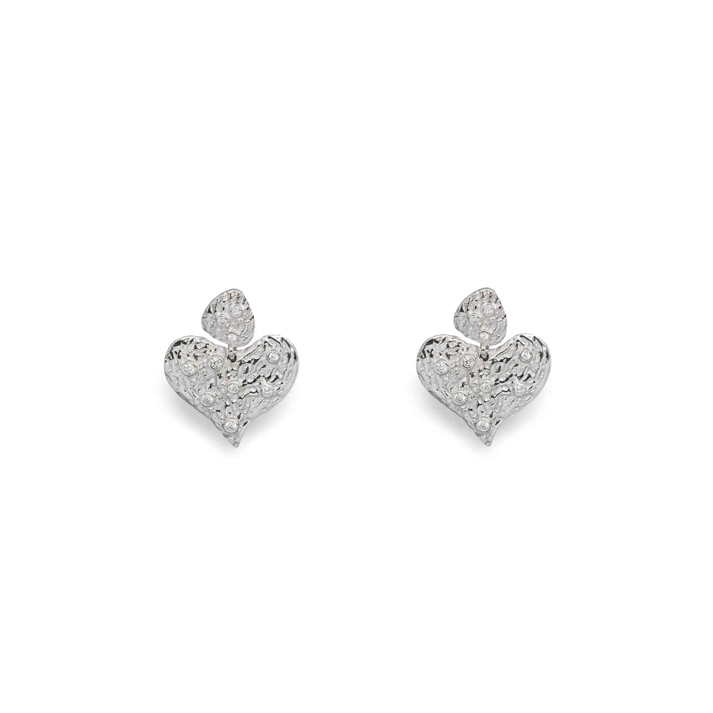Sweet Girl Heart 925 Sterling Silver Stud Earrings