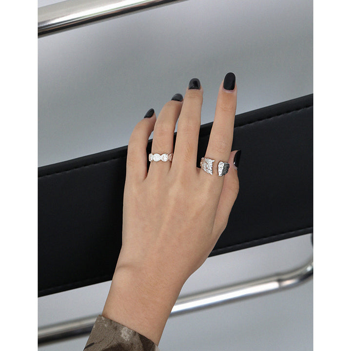Party Irregular Geometry 925 Sterling Silver Adjustable Ring