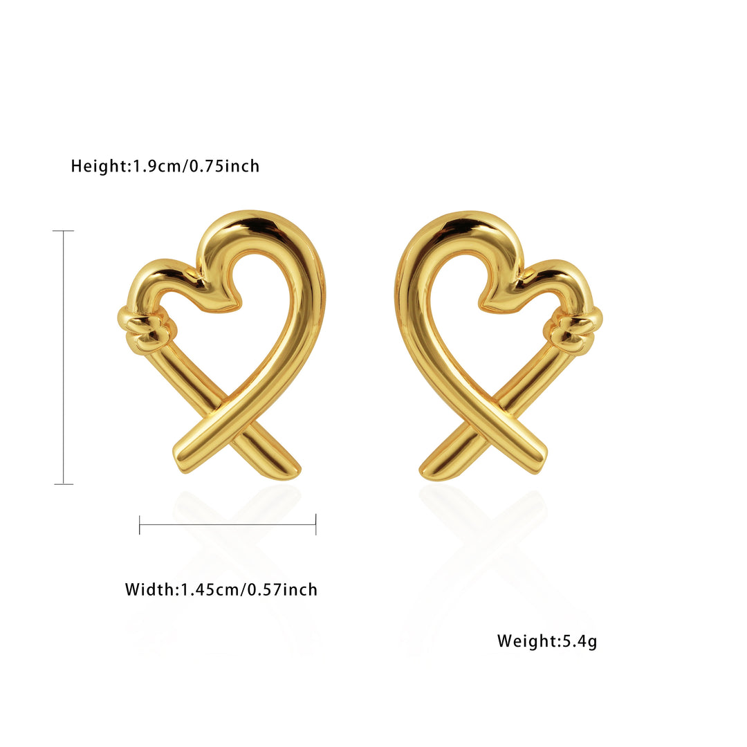 Honey Moon Hollow Heart 999 Sterling Silver Romantic Fine Jewelry Women’s Stud Earrings