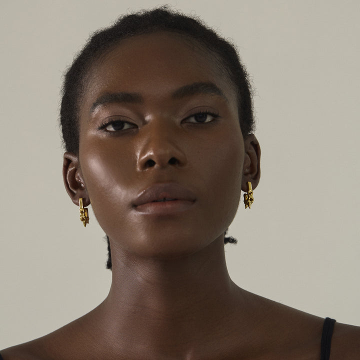 Bold 999 Pure Silver Electroforming Big U Shape Rivet Hollow Design Lightweight Women Daily Wear Statement Earrings