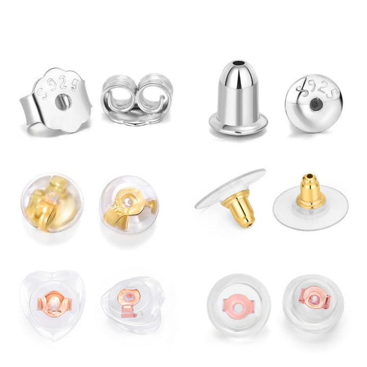 Fashion Disc Bullet 925 Sterling Silver DIY Earring Backs