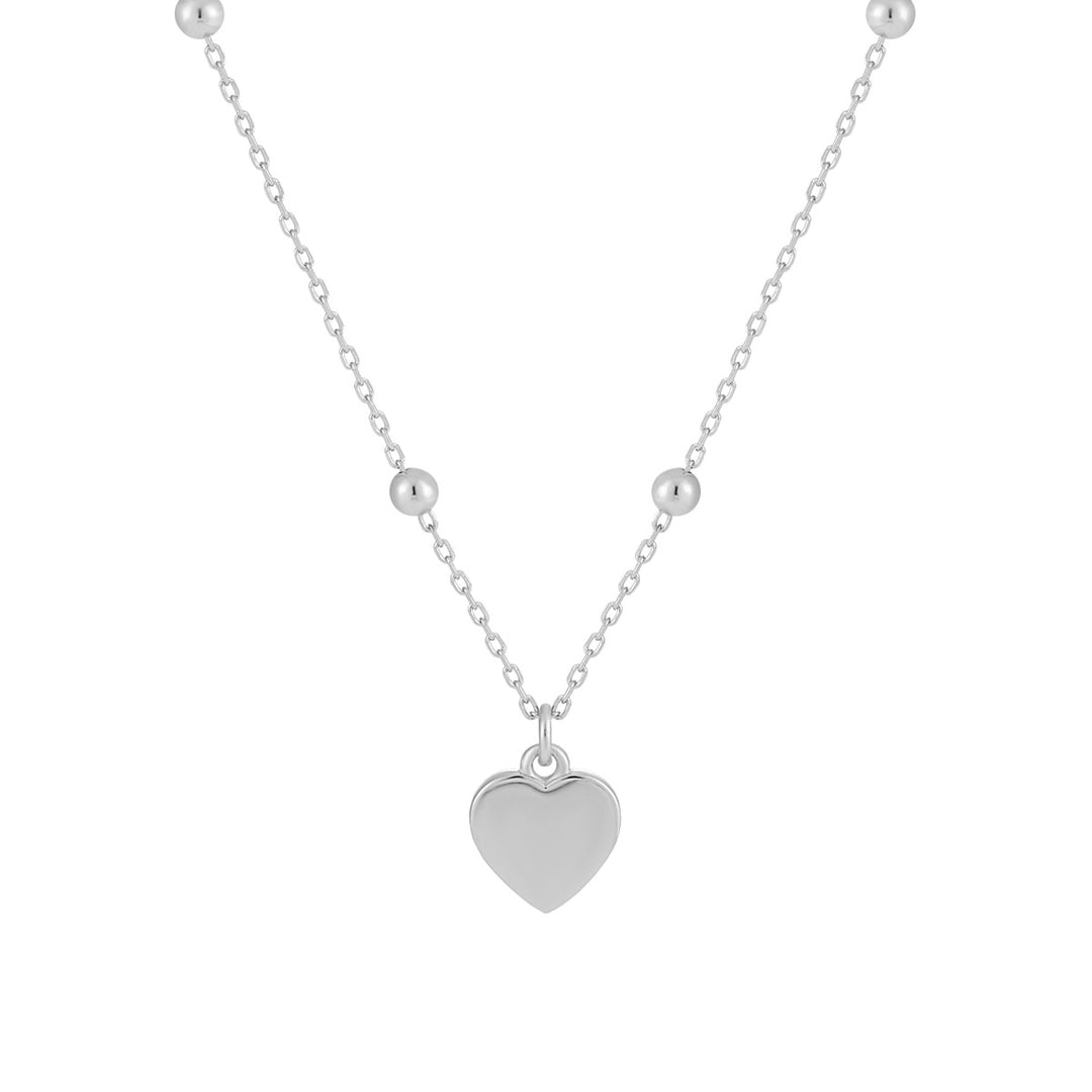 Small Heart Pendant Necklace 925 Silver - Minimalist Dainty Heart Necklace Women