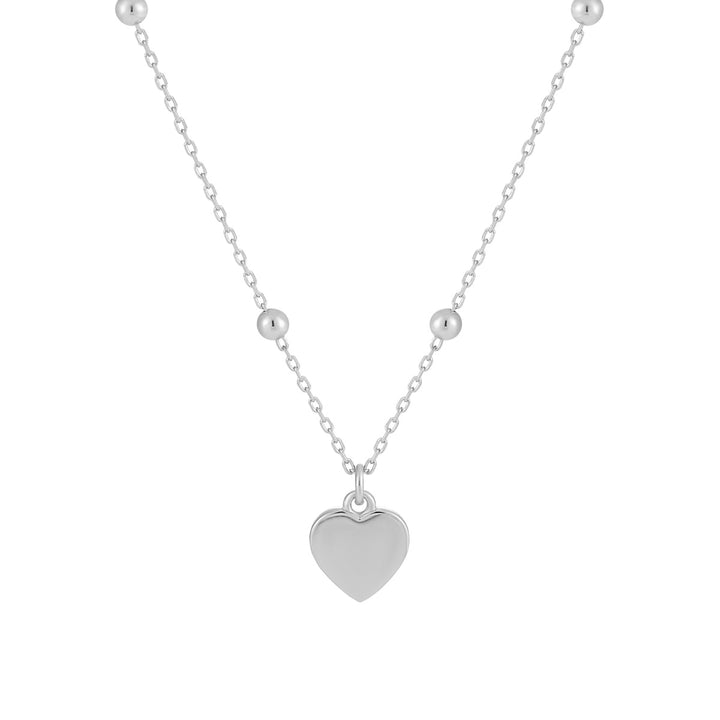 Small Heart Pendant Necklace 925 Silver - Minimalist Dainty Heart Necklace Women