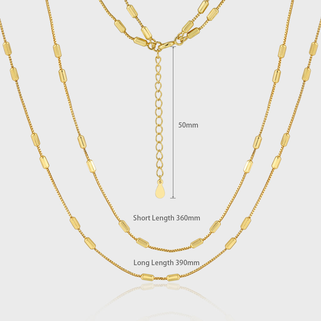 Double Layered Chain Necklace 925 Silver - Two Layer Paperclip Necklace for Women