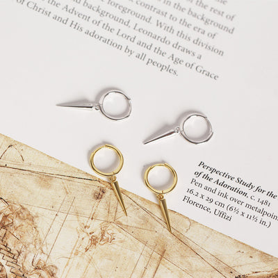 Rivet taper 925 Sterling Silver Hoop Earrings
