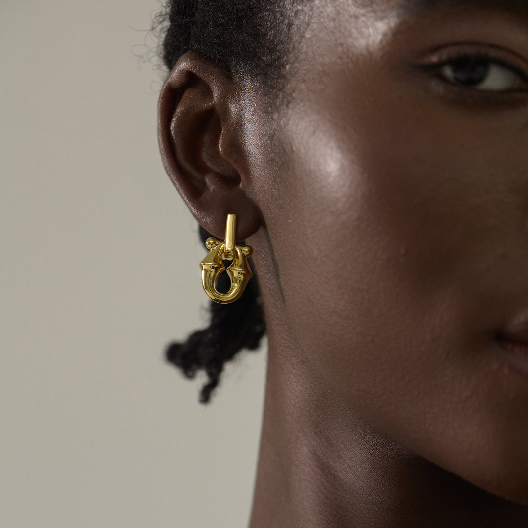 Stylish 999 Pure Silver Masculine Exclusive Geometry Electroforming Hollow Chunky Large Stud Earrings