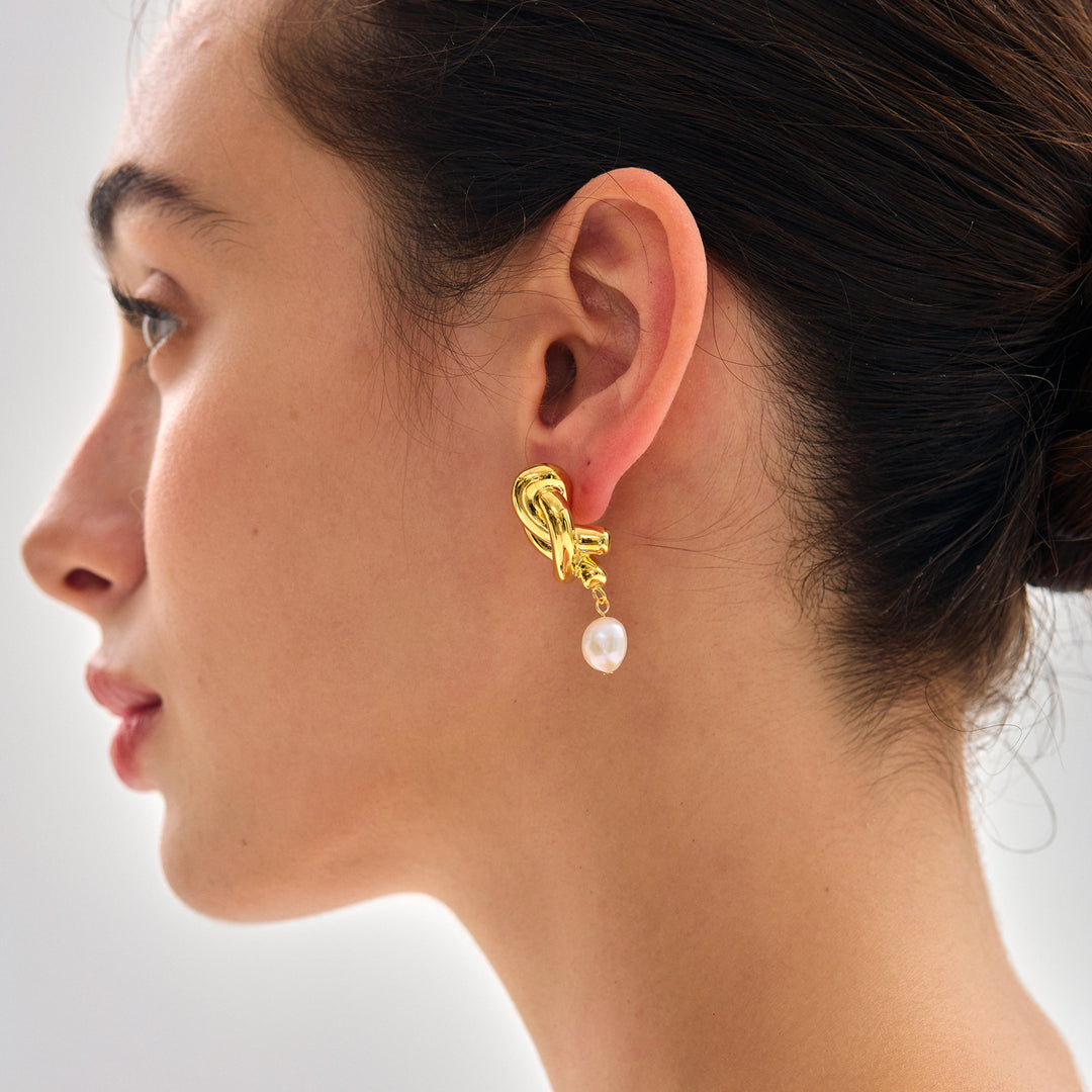 Women Daily Fashion Jewelry Trendy 999 Pure Silver Irregular Hollow Knots Lightweight Electroforming Chunky Huge Statement Earrings