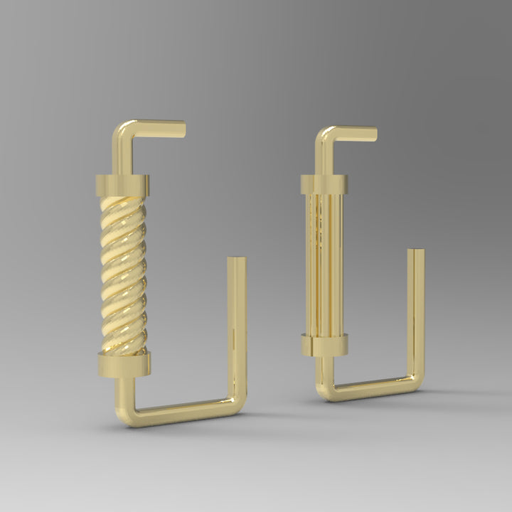 Modern Geometry Roman Architecture 925 Sterling Gold Dangling Earrings