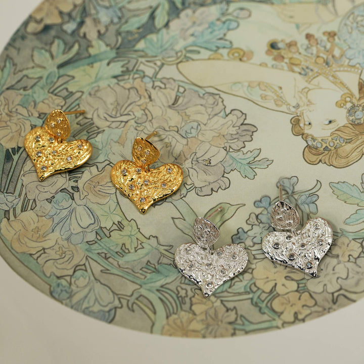 Sweet Girl Heart 925 Sterling Silver Stud Earrings