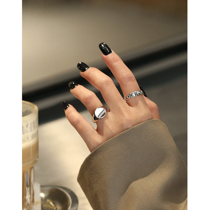 Vintage Letter X Pattern 925 Sterling Silver Adjustable Ring