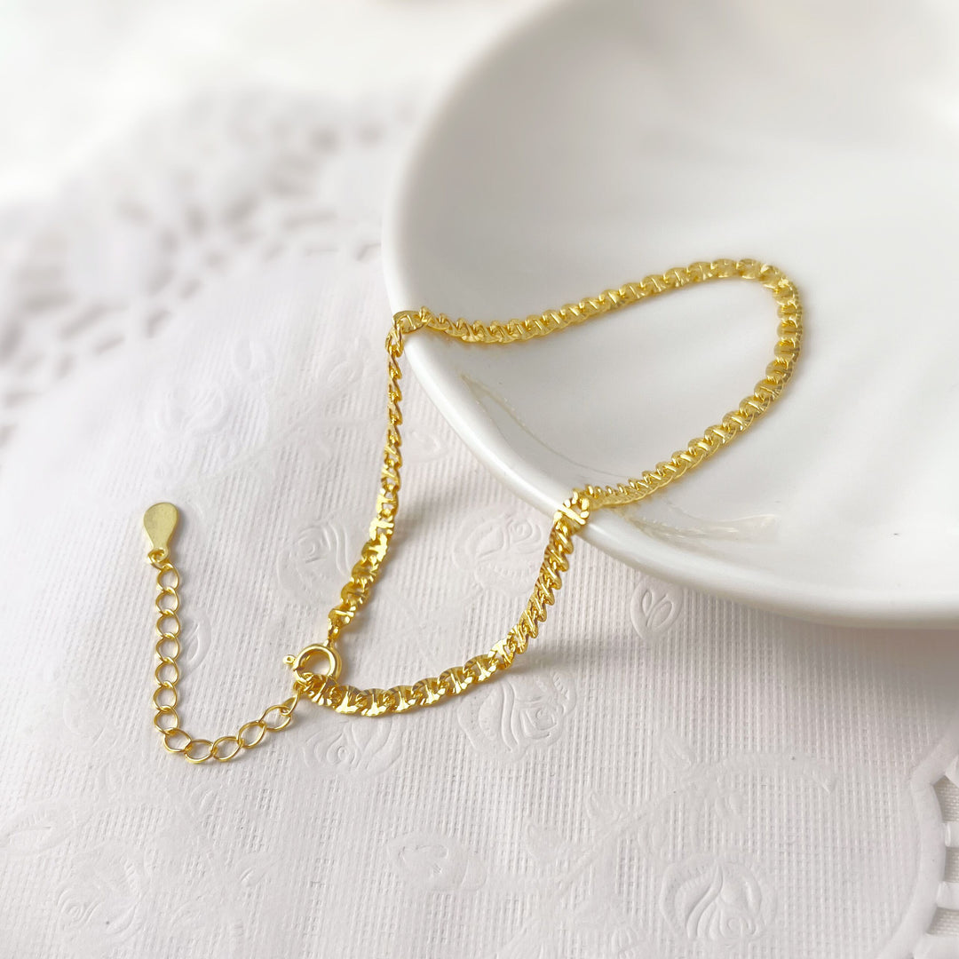 Geometry Hollow Chain 925 Sterling Silver Choker Necklace