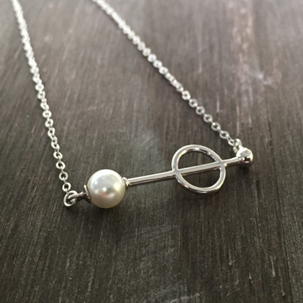 White Trendy Silver Match Shell Pearl 925 Sterling Silver Necklace Women
