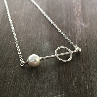 White Trendy Silver Match Shell Pearl 925 Sterling Silver Necklace Women