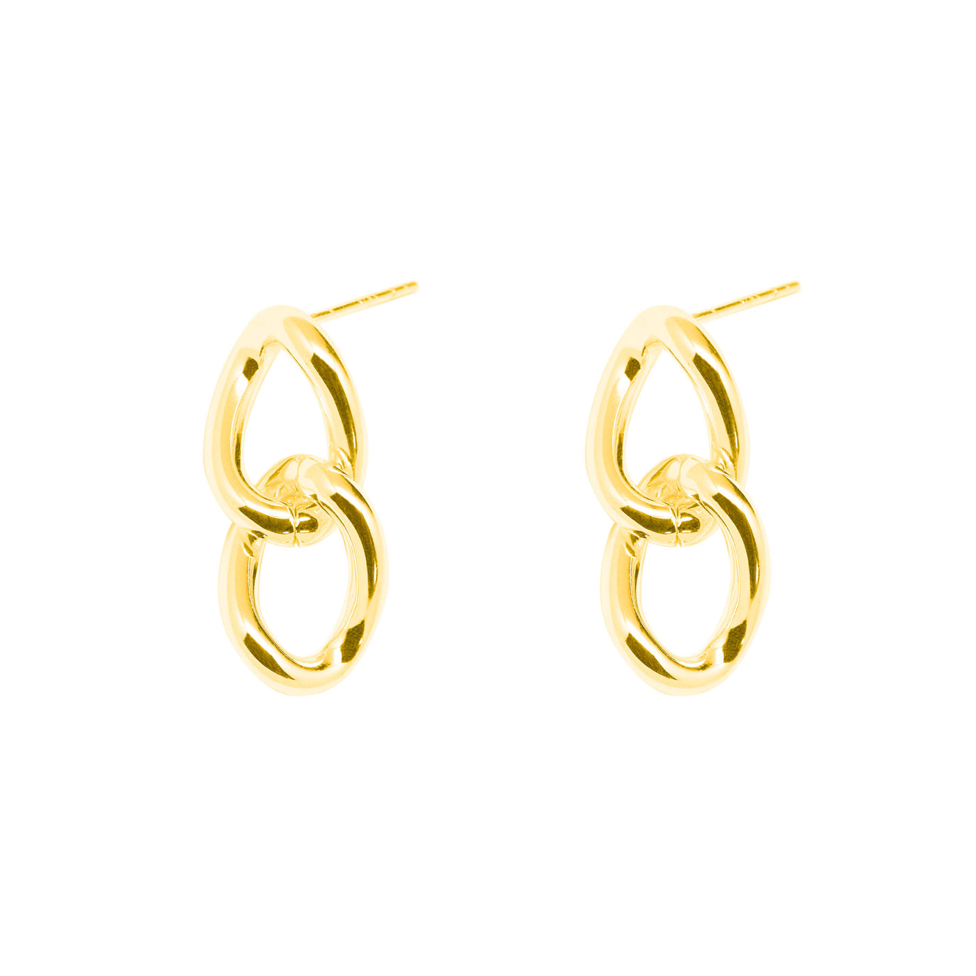 Casual Twist Double Loop 925 Sterling Silver Dangling Earrings
