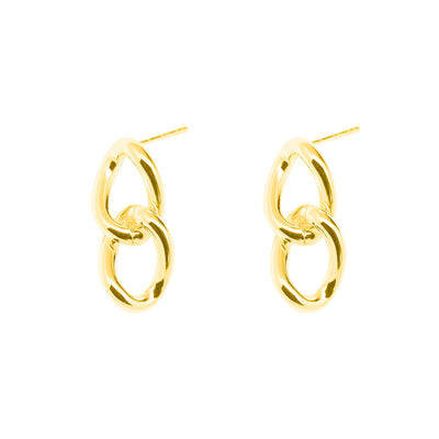 Casual Twist Double Loop 925 Sterling Silver Dangling Earrings