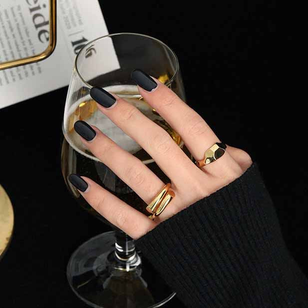 Minimalism Line Crossing 925 Sterling Silver Adjustable Ring