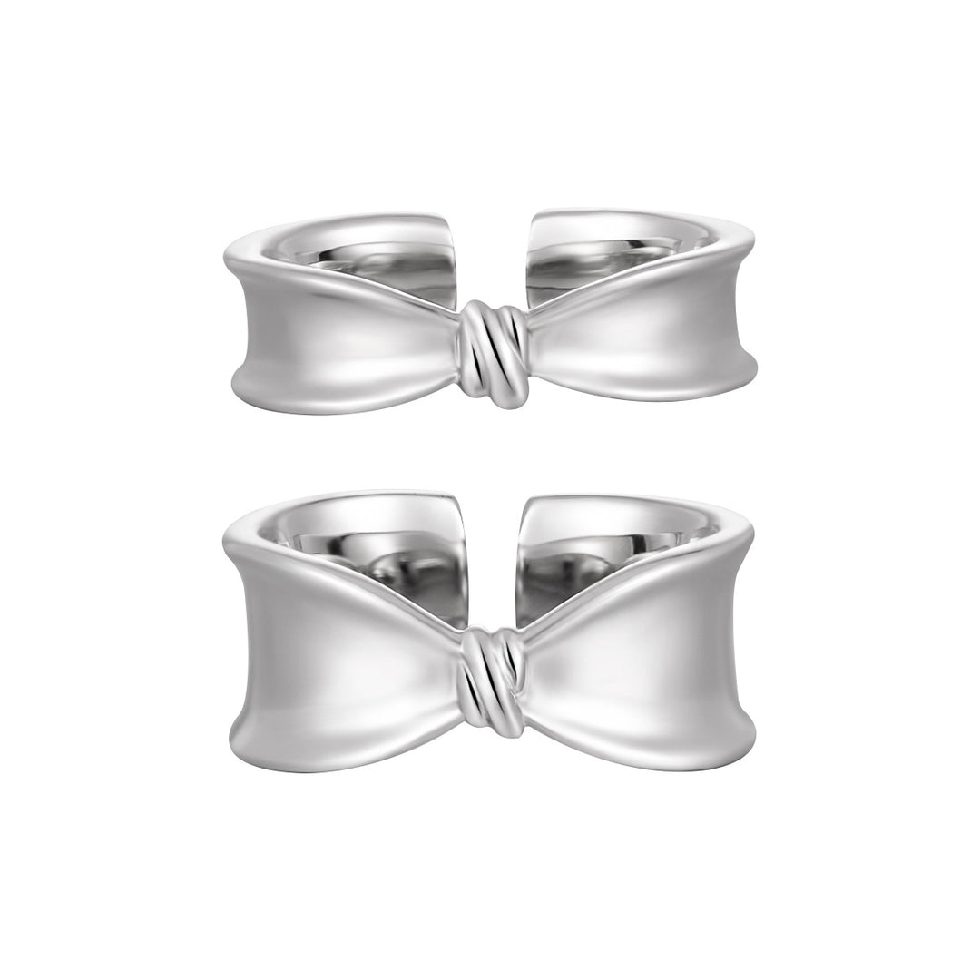 Girl Fashion Bow-knot 925 Sterling Silver Adjustable Ring