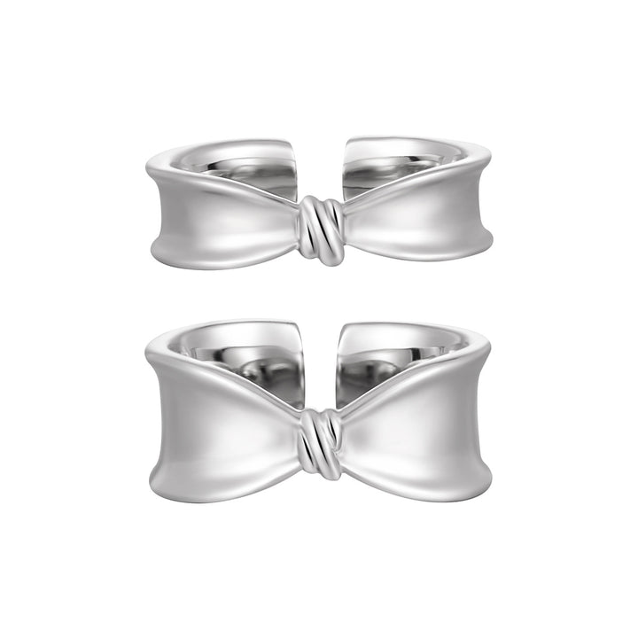 Girl Fashion Bow-knot 925 Sterling Silver Adjustable Ring