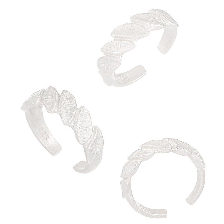 Party Irregular Leaves 925 Sterling Silver Adjustable Ring