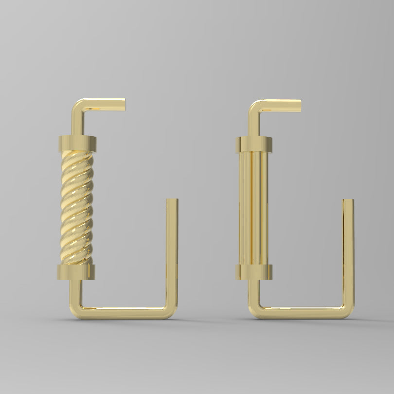 Modern Geometry Roman Architecture 925 Sterling Gold Dangling Earrings