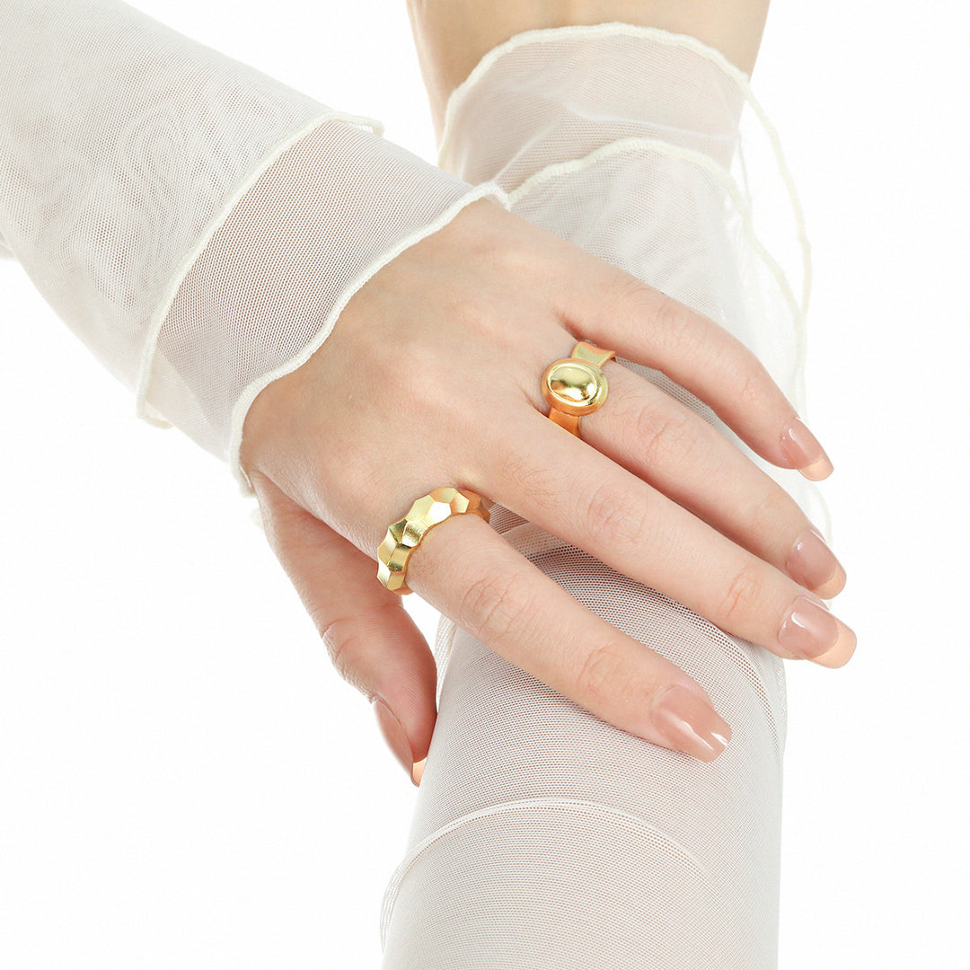 Modern Geometry Irreguar Rhombus 925 Sterling Silver Adjustable Ring