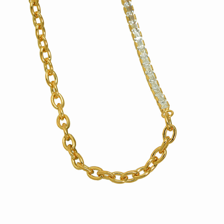 Fashion Montage CZ Chain 925 Sterling Silver Stacking Chain Necklace